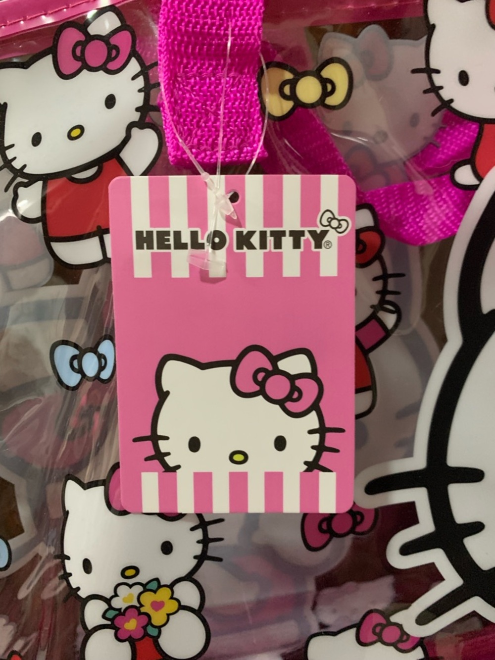 Hello Kitty Clear Tote Bag with Hot Pink Trim and Handles - Picture 6 of 6